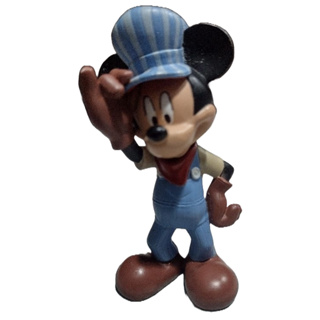 Mickey Mouse boneco de plástico rígido maciço ORIGINAL Disney - Mickey como engenheiro de locomotiva
