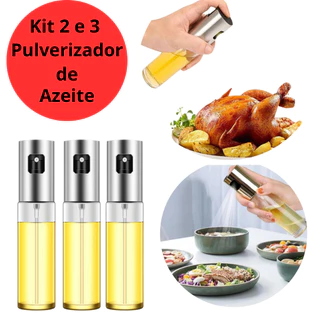 Kit 2 ou 3 Borrifadores de Azeite Vinagre Spray Pulverizador 100ml Barato