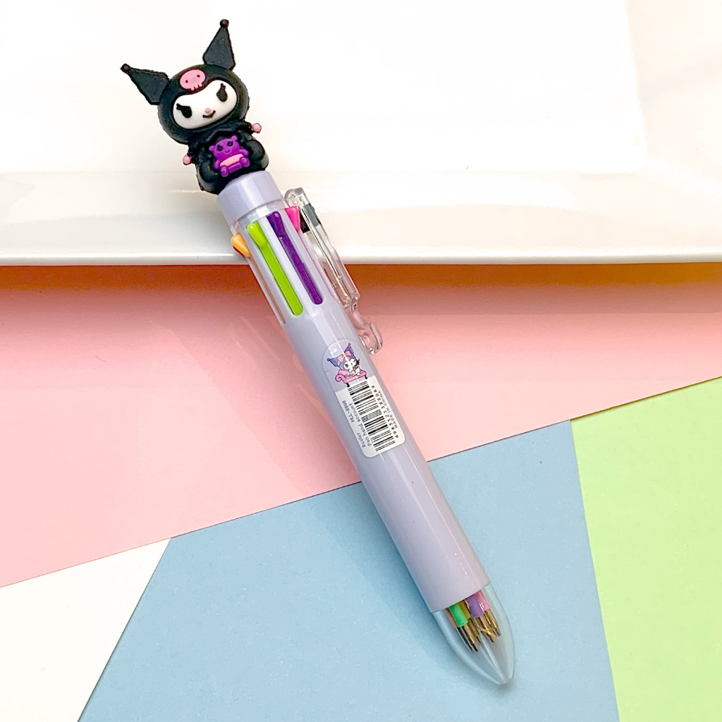 Caneta de 8 Cores Kawaii Sanrio Kuromi Cinnamoroll My Melody