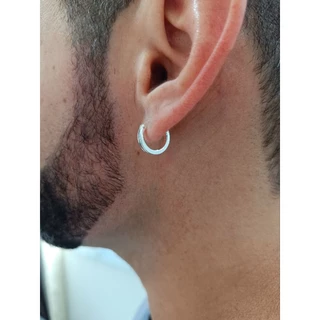 Brinco argola masculina e feminina de prata 925