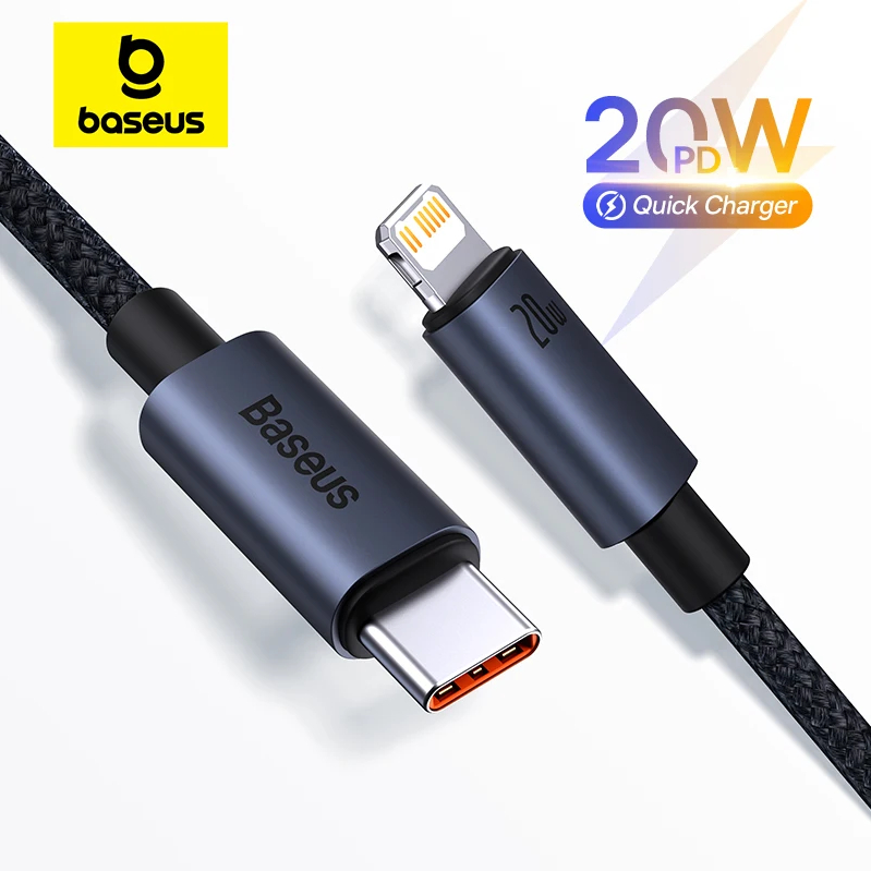 Cabo iPhone PD20W USB-C Lightning Baseus Turbo Reforçado