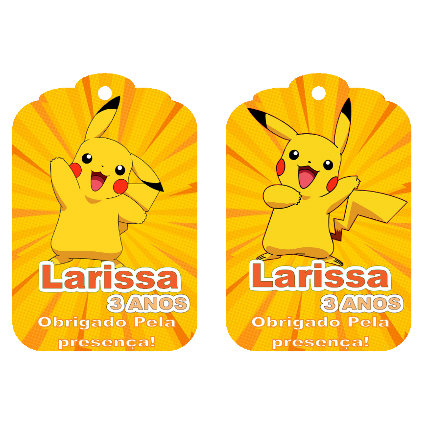 Pokémon Tags Etiquetas Para Lembrancinhas Personalizado 30 Unidades ...