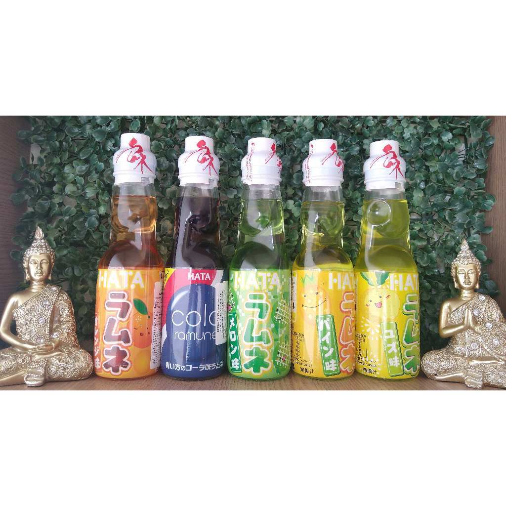 BEBIDA GASEIFICADA BIN RAMUNE 8 SABORES: Lichia, blueberry, Yogurt, abacaxi, Flor de Sakura e Cola 200mlo