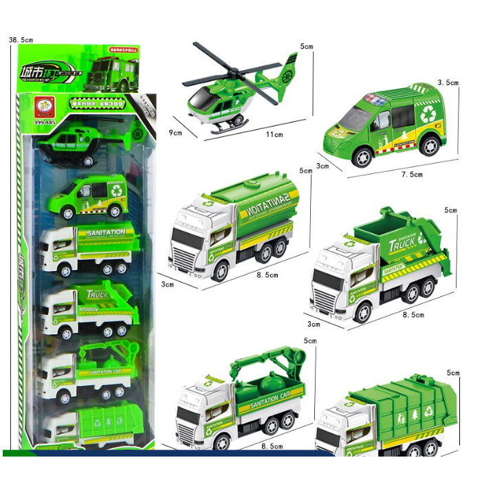 Kit 6 Carrinhos Construção Ou Militar Fricção Patrola Caçamb