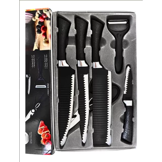 Aço inoxidável Kitchen Knives Set, Faca Chef Japonês, Faca de Sushi, Descascador de Frutas, Caso Presente, 6 Pcs