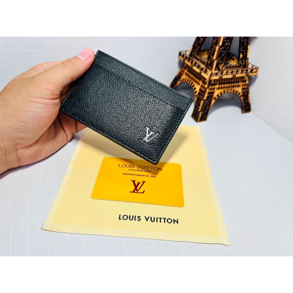 PORTA CARTÃO COURO TEXTURIZADO PRETO LINHA ITALIANA SLIM SUPER FIT CLASSICO MODELO 2024