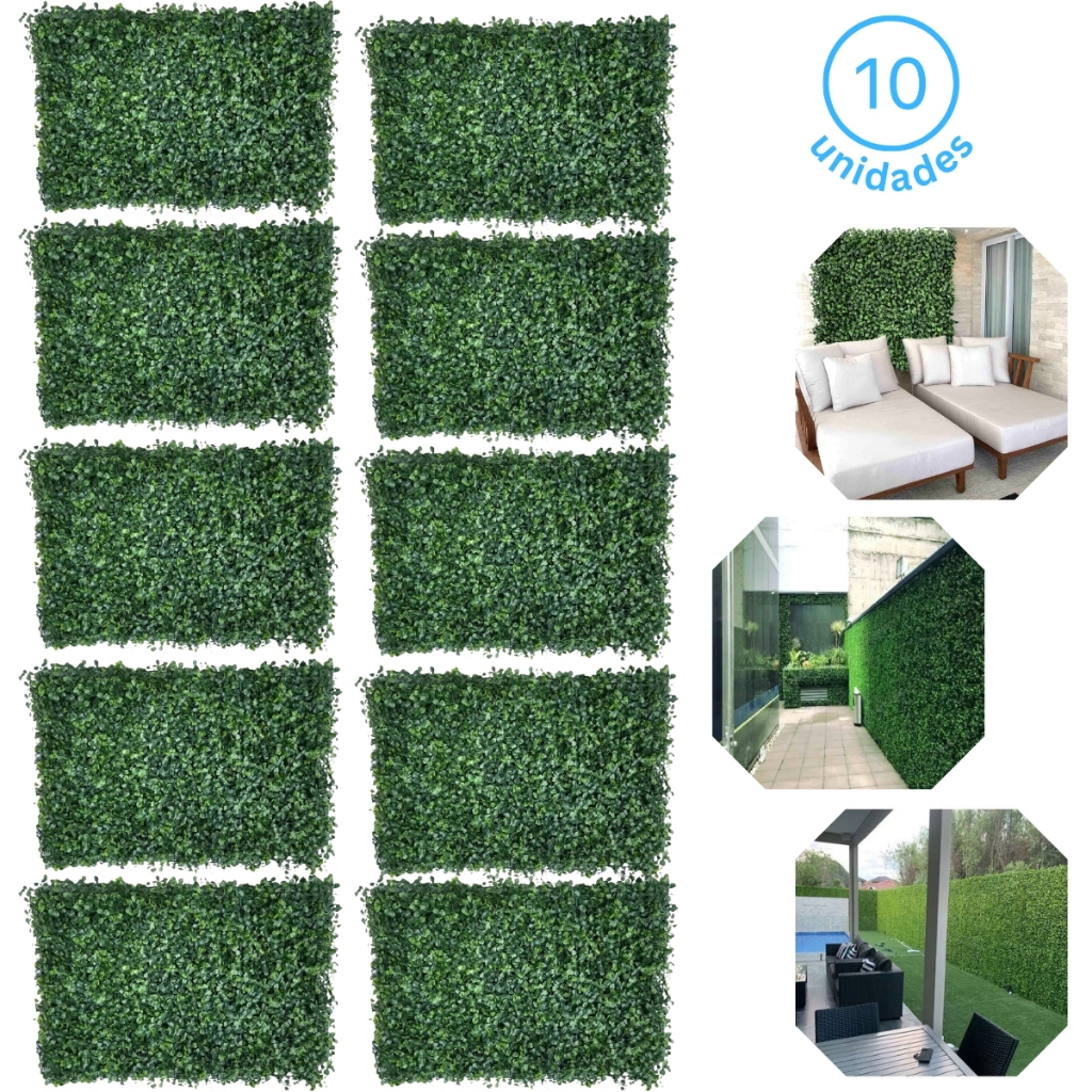 10 Placa Buchinho Grama Artificial Jardim Vertical Decoração