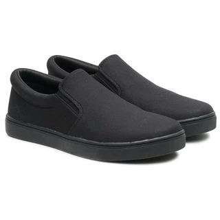 Tenis Masculino Passos na Elegância: Sapatenis Slip On Preto - Jornada com estilo.