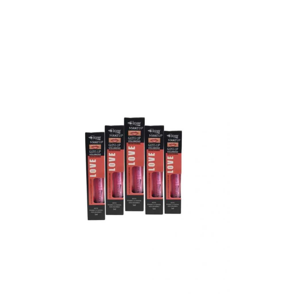 Kit C 5 Unid Gloss Lip Volumoso 06 Max Love Ácido Hialurônico Shopee