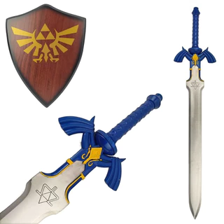 Espada ORNAMENTAL The Legend Of Zelda Link Master Sword Em Aço Azul cosplay