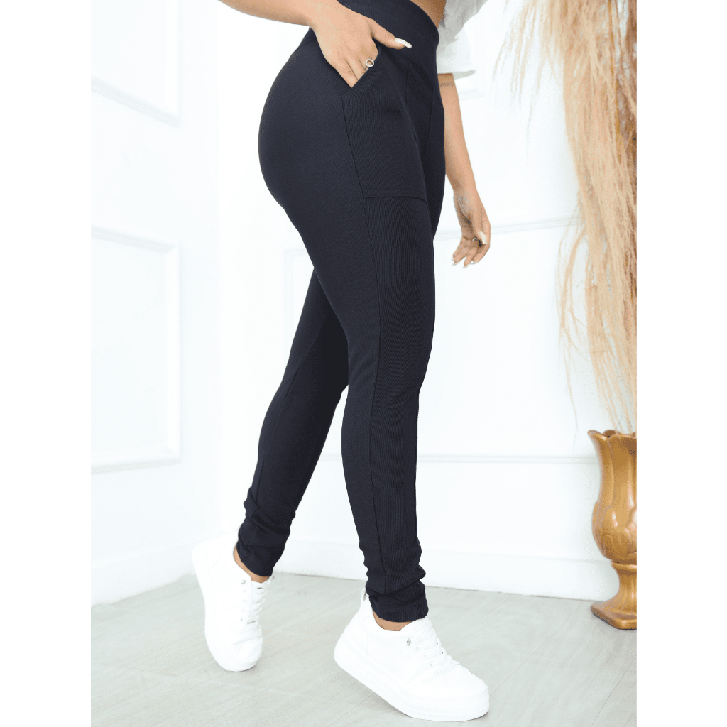 Calça Montaria Gorgurao Legging Feminina Leg Canelada Bolso