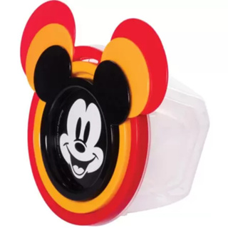 POTE DE PLASTICO REDONDO C/ 3 E TAMPA MICKEY