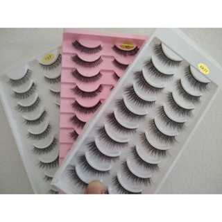 Kit 3 cartelas com 10 pares cilios postiços: 3D28, 3D107, XK77.