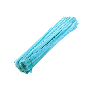 Haste de Chenille Azul Claro com 30 cm - Arame Flexíveis - Limpadores de Cachimbo - 100 unidades - Rizzo