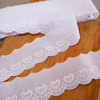 Bordado Ingles Branco Lese Embroidered Scalloped Cotton Eyelet