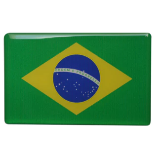 Adesivo Brasil Bandeira Resinada Auto Relevo 3D