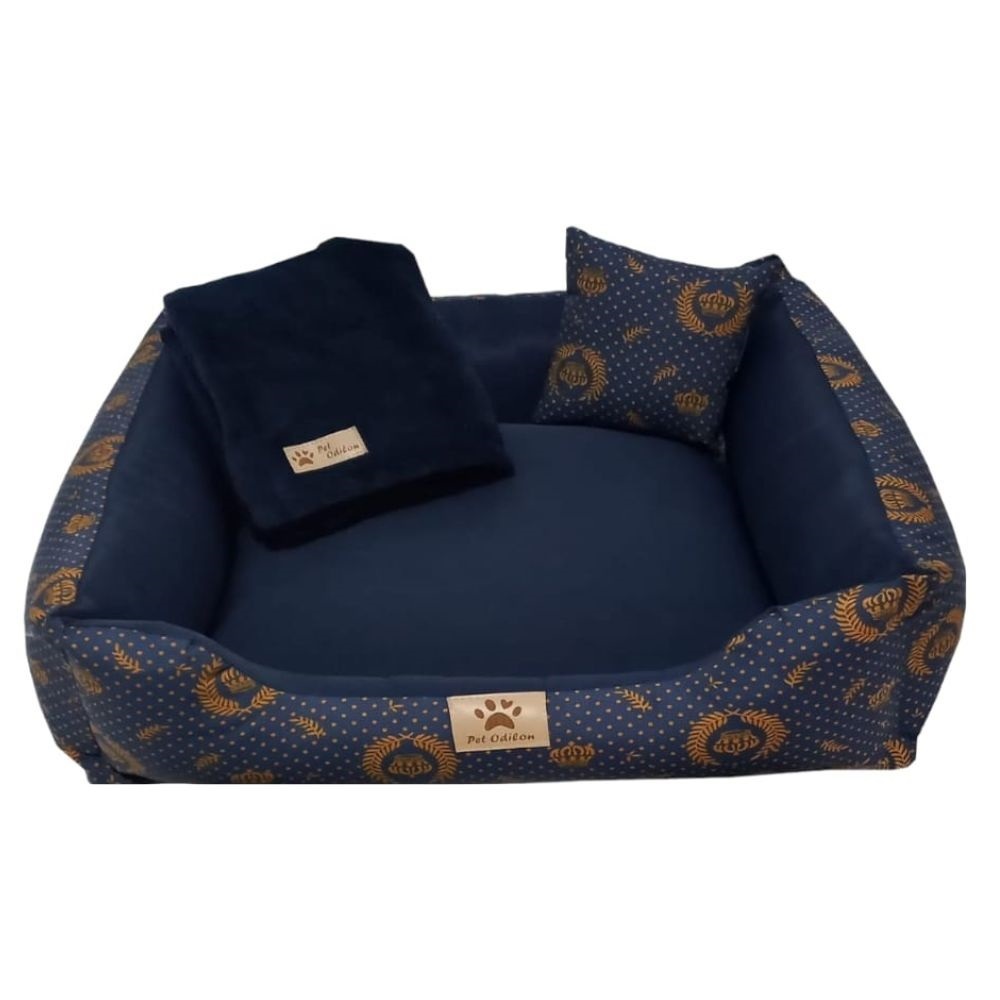 cama caminha pet para cachorro e gato marinho kit com 3 peças 100% ...