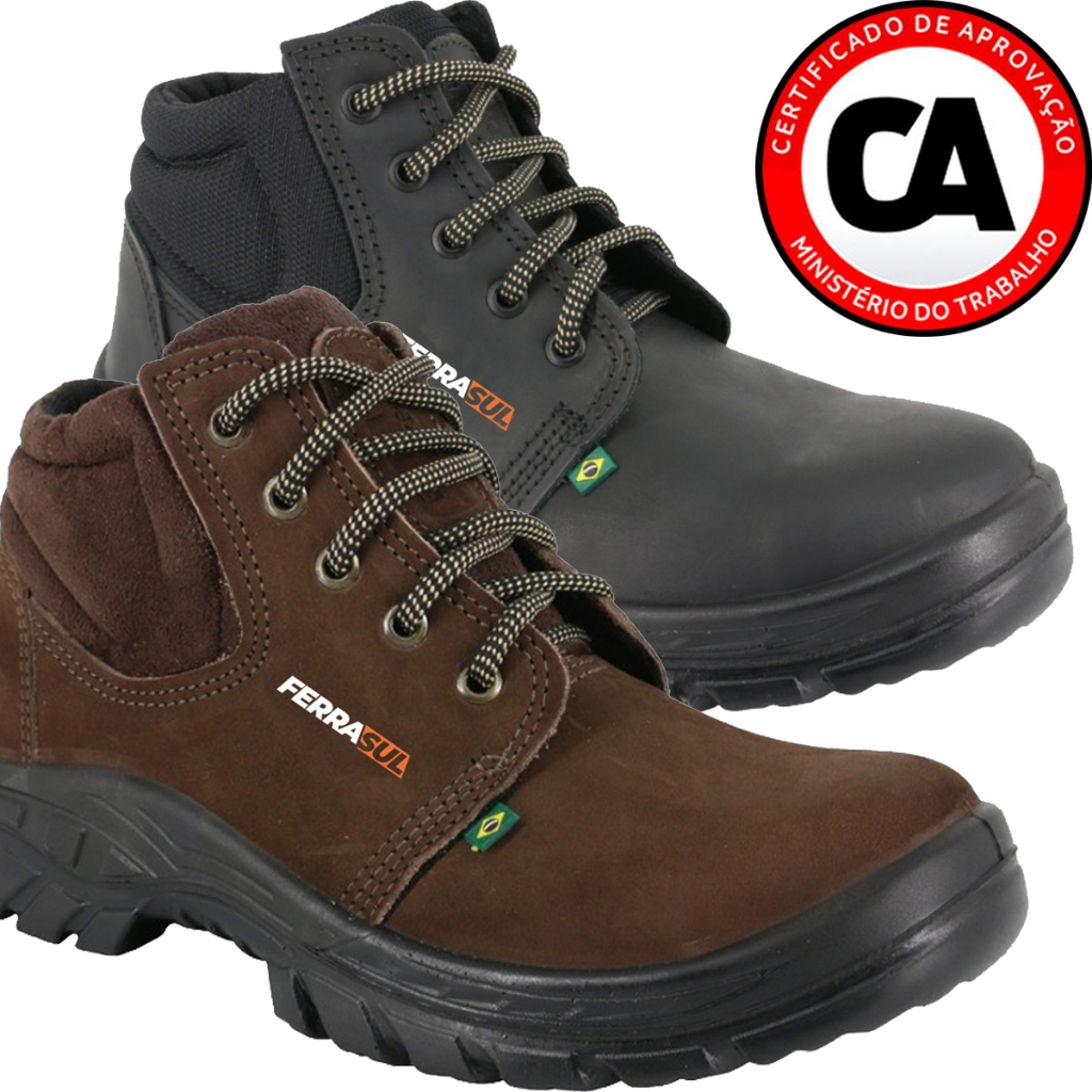 Bota marrom hot sale para trabalho