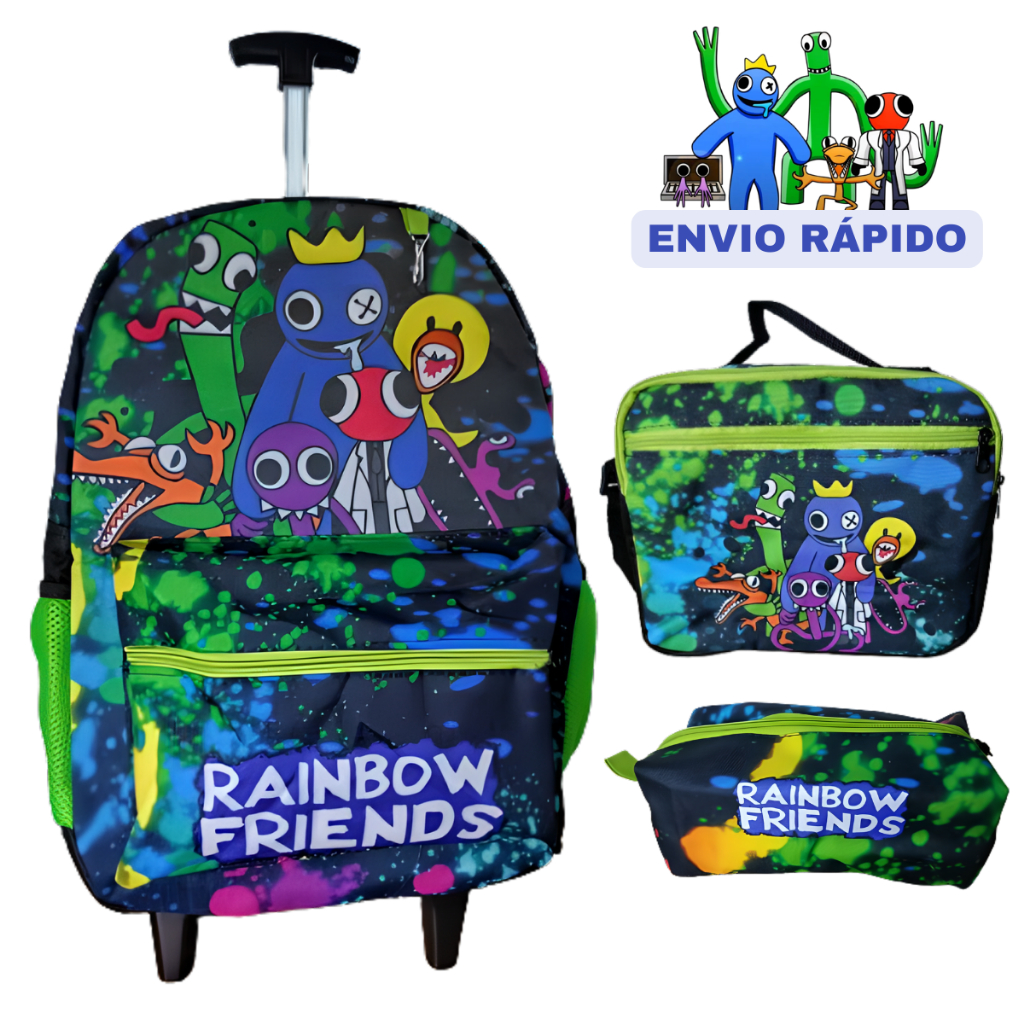 Conjunto De Três Piezas Rainbow Friends Mochila Rainbow Fire