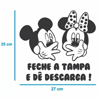 Adesivo decorativo Mickey e Minnie para banheiro parede