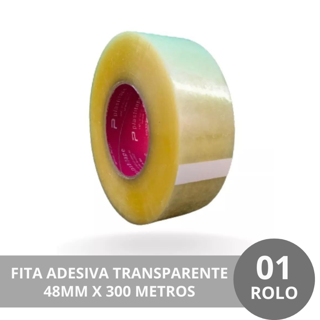 FITA ADESIVA TRANSPARENTE PARA EMPACOTAMENTO LARGA 48MM X 300 METROS ...