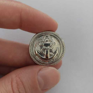 Botão Âncora Prateado Pezinho 21mm - 12 Unidades