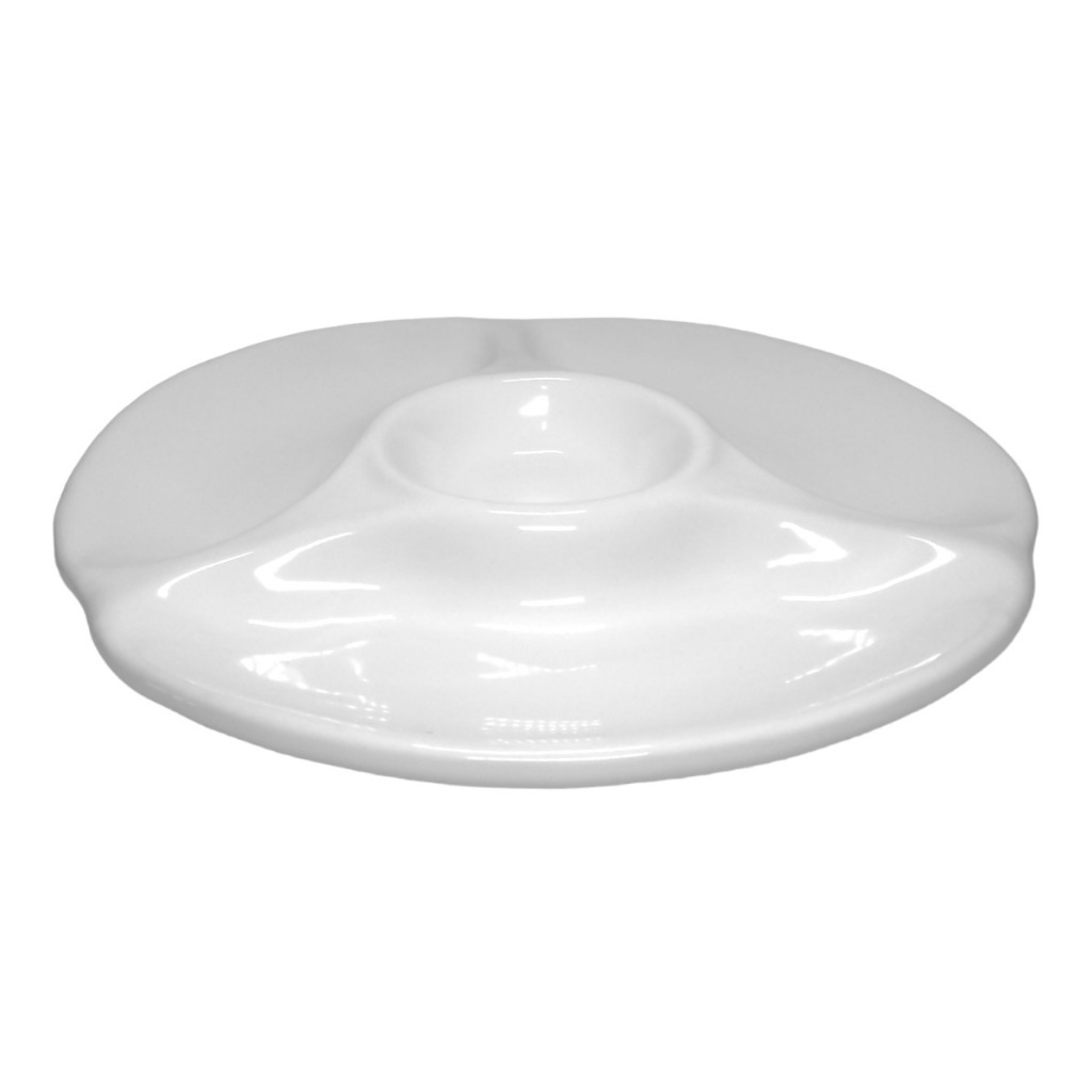 Petisqueira Colorida Porcelana Branca Servir Petiscos Azeitona, Embutidos e Queijos Ceramica