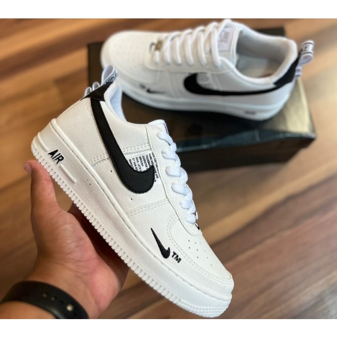 Tênis Nike Air Force Branco Tm Moda Couro Original Basquete Clássico