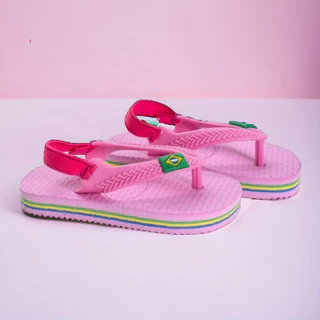 Chinelo Bebê Sandália Menina Brasil Original Rosa Verão
