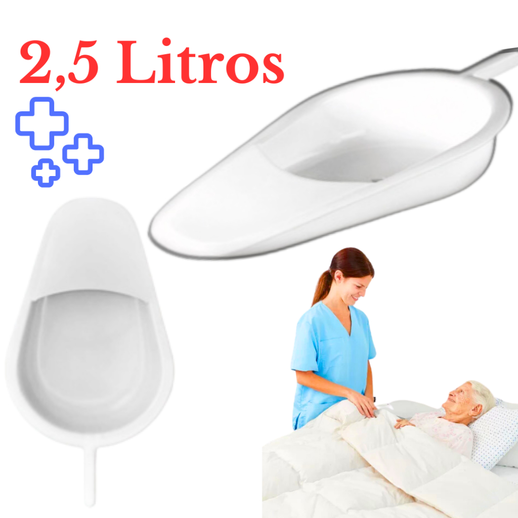 Comadre Hospitalar Urinol Coletor De Urina P/ Acamados Fezes Xixi Urina ...