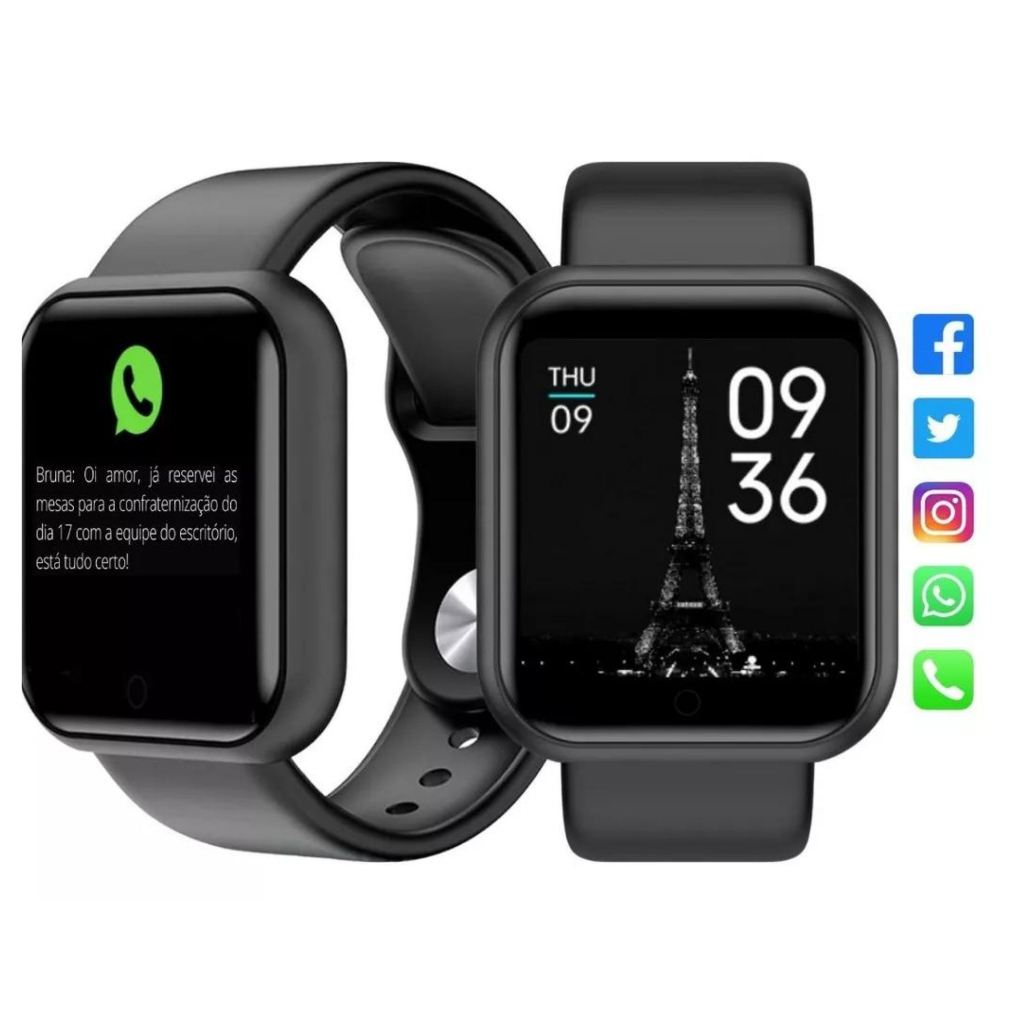 Smartwatch D20 relógio Colocar foto com tela hd y68 bluetooth com