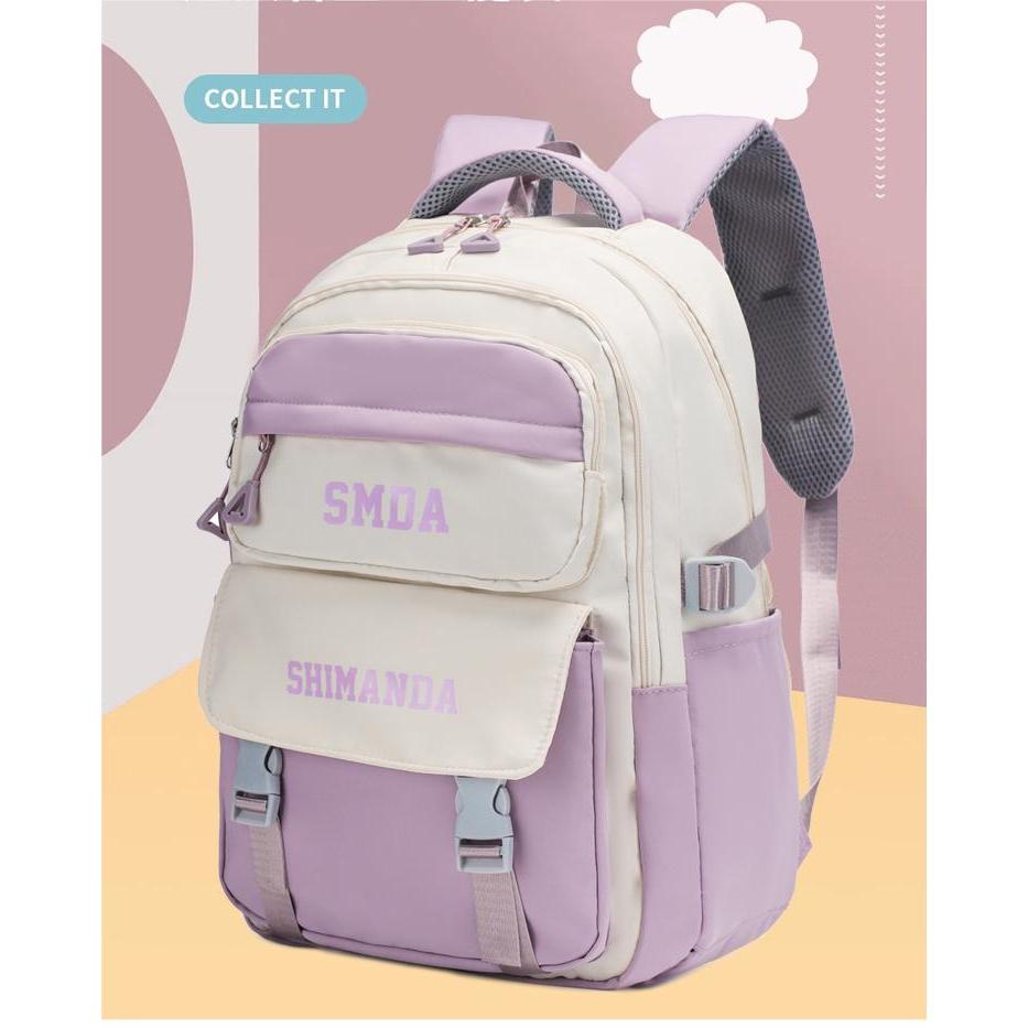 Mochila Escolar Faculdade Unissex Colorida Resistente Grande Capacidade Impermeavel SMDA SHIMANDA