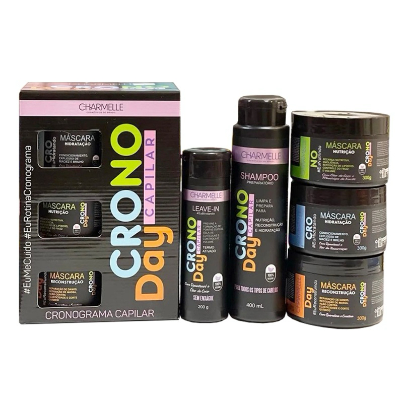 KIT CRONOGRAMA CHARMELLE CRONODAY HIDRATAÇÃO NUTRIÇÃO E RECONSTRUÇÃO ...