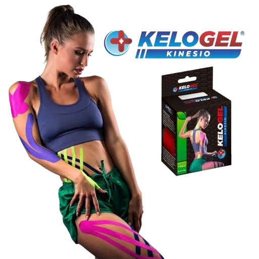 Fita Kinesio Tape 5cm x 5mt Bandagem Elástica Cor Bege Kelogel