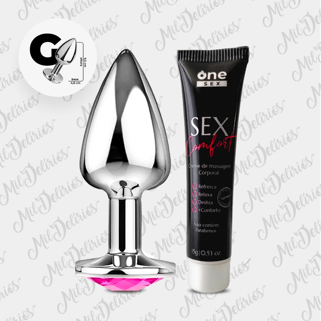 Kit Avançado - Plug Anal Grande + Gel Dessensibilizante Anal Sex Comfort -  One Sex