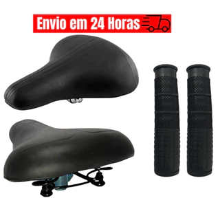 Selim Bike Banco 2 Molas Barra Circular Conforto Bicicleta Par de Manoplas