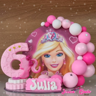 Oblee Marketplace  Topo Topper de Bolo Personalizado Barbie Morena
