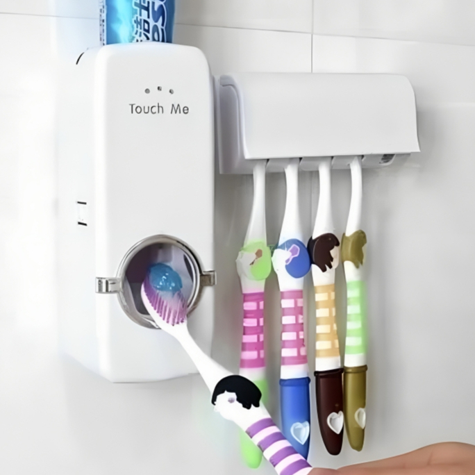Dispenser de Creme Dental Pasta de Dente com Porta Escovas