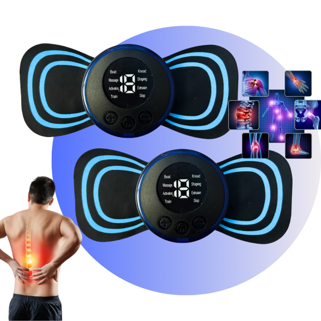 Kit 10 Mini Massageador Elétrico Portátil Cervical EMS Alivia Dores Corpo Pescoço