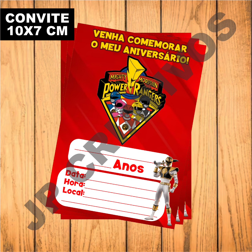 CONVITES ANIVERSÁRIO POWER RANGERS | Shopee Brasil