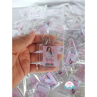 Chaveiro de Acrílico 3x4 Personalizado - Lembrancinha ou mimo p/ cliente