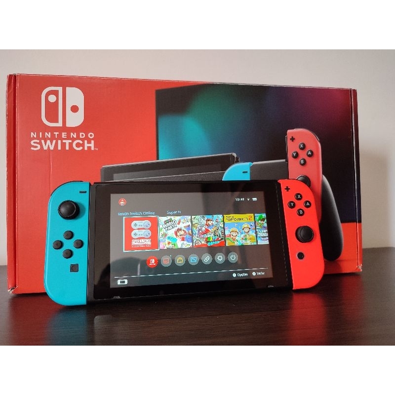 New Nintendo Switch Oled - DESTRAVADO COM 256gb 10 jogos completos