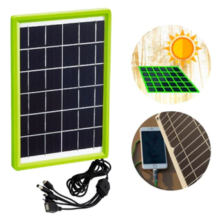 Mini Placa Painel Solar 6v 3w Com Usb Para Carregar Celular na Praia, Camping, Bike, Trilha