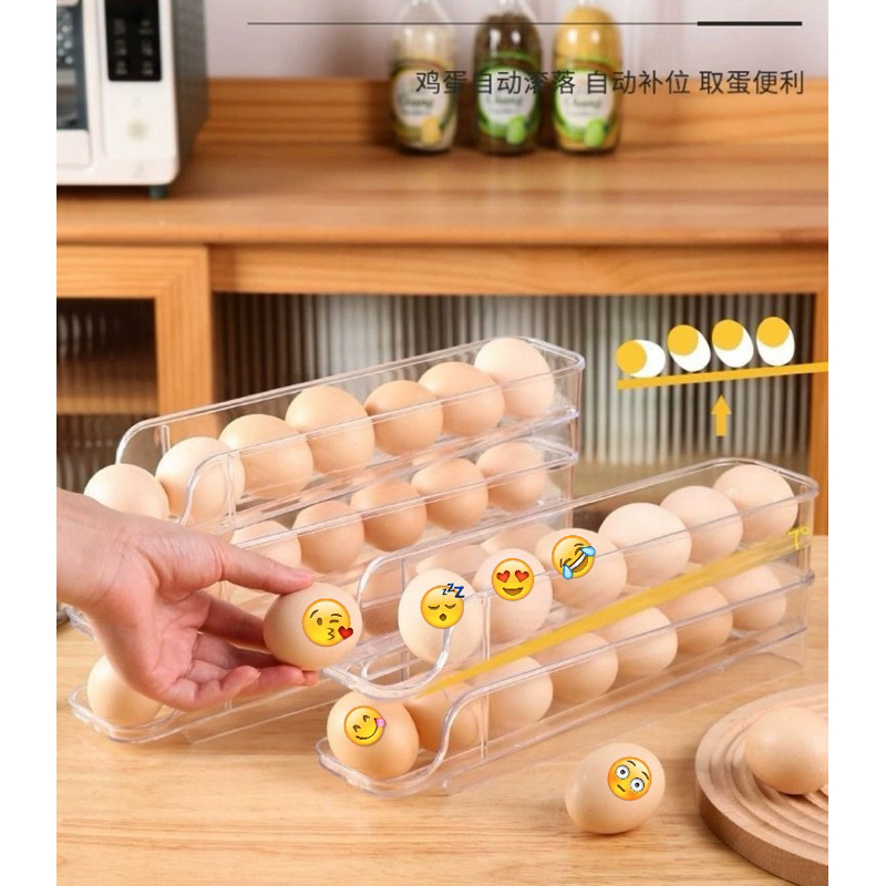 Porta Ovos de 3 andares Bandeja Dispenser Rolante Organizadora ate 21 Unidades