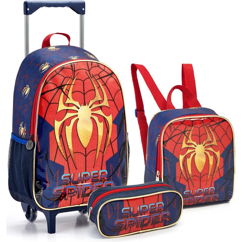 Kit Mochila Bolsa Escolar Infantil Masculina Super Herói Spider Aranha ...