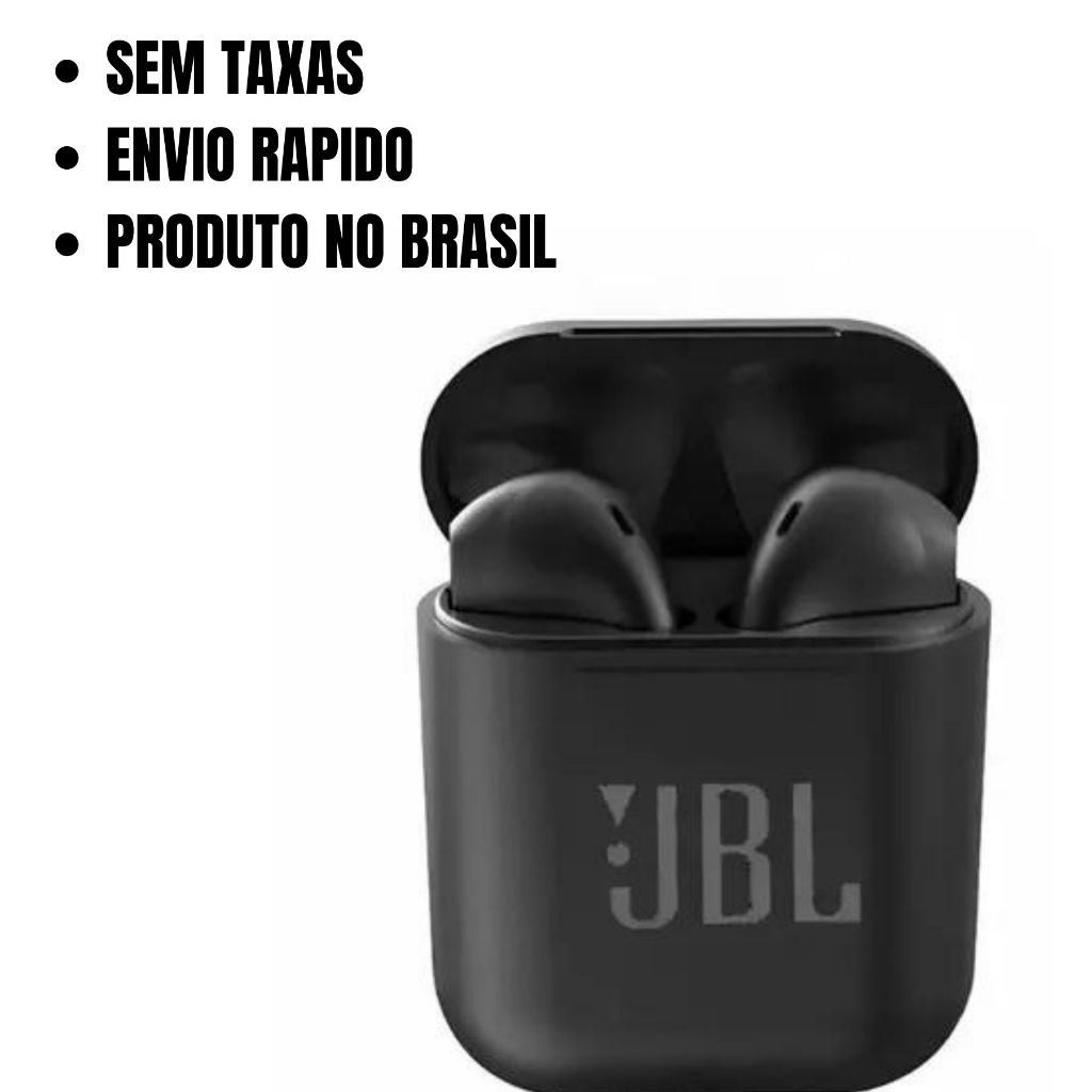 Fone De Ouvido Bluetooth JBL Airpods Foninho Sem Fio Tws 5.0 I12