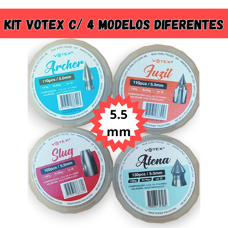 Kit Chumbinho 4 Modelos Diferentes 5.5 mm Votex Liga de Chumbo