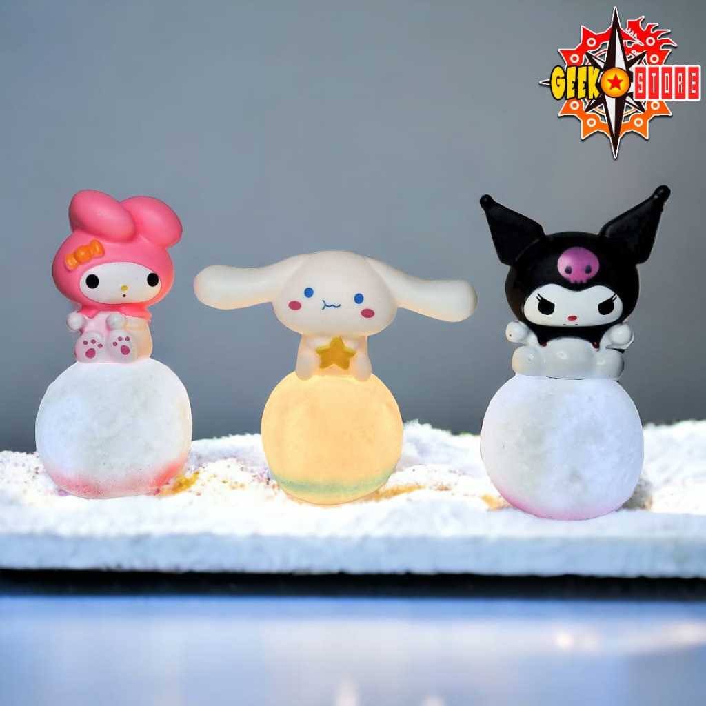 Mini luminárias sanrio kuromi, my melody e cinnamoroll