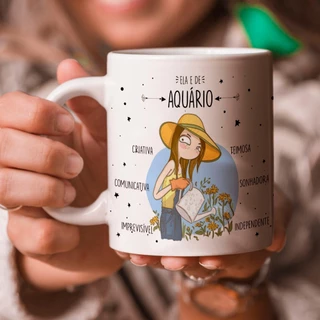 Caneca Personalizada Ela é de Signos do Zodíaco Todos os Signos Menina Mulher