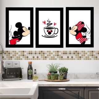 Quadro decorativo/Kit com 3 peças!! minnie e Mickey para cozinha